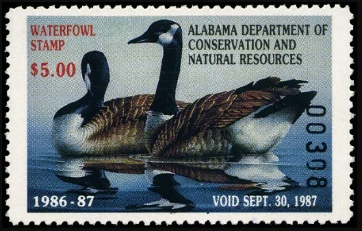 Alabama Waterfowl Stamp 1986